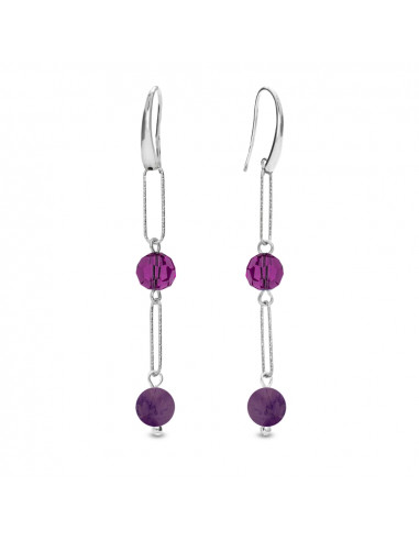 Kolczyki Trilliant z ametystami