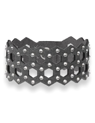 Hexagon Bracelet Small Grey Crystal