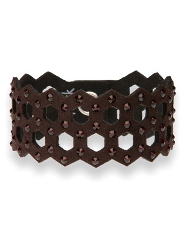 Hexagon Bracelet Small Dark Brown