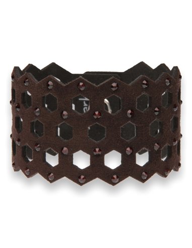 Hexagon Bracelet Large Dark Brown