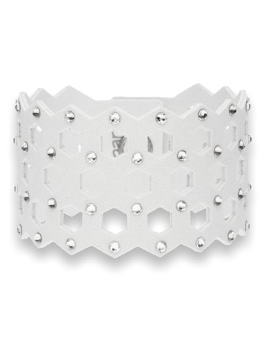 Hexagon Bracelet Large White Crystal