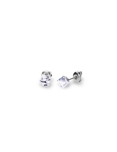 Boucles d'Oreilles Small Cube Studs Crystal