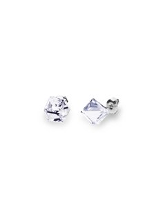 Boucles d'Oreilles Medium Cube Studs Crystal