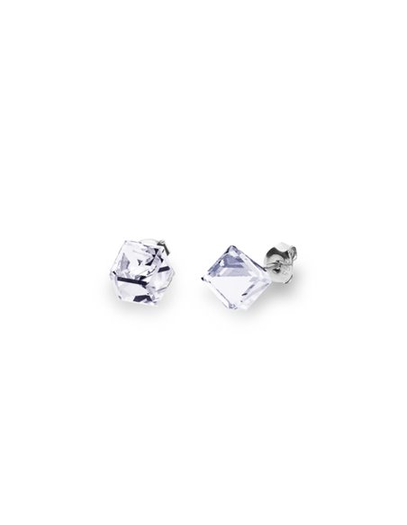 Medium Cube Studs Crystal