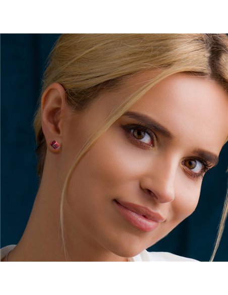 Boucles d'Oreilles Medium Cube Studs Light Siam