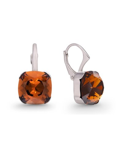 Antique Square Earrings Smoked Topaz