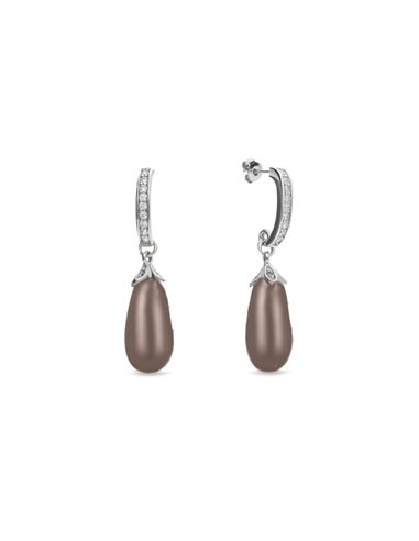 Charm Earrings Bronze Pearl