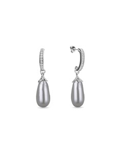 Boucles d'Oreilles Charm Light Grey Pearl