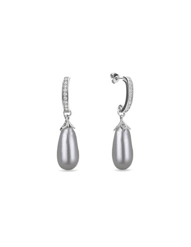 Boucles d'Oreilles Charm Light Grey Pearl
