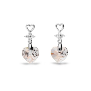 Petite Heart Earrings Rose Patina