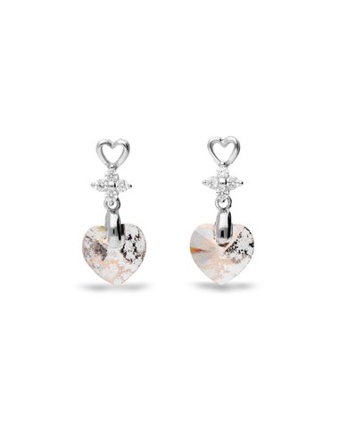 Boucles d'Oreilles Petite Heart Rose Patina