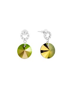 Xilion Disc Earrings Iridescent Green