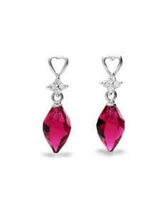 Boucles d'Oreilles Twisted Drop Ruby