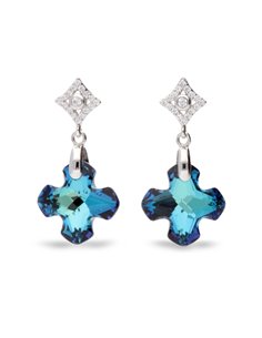 Boucles d'Oreilles Greek Cross Bermuda Blue