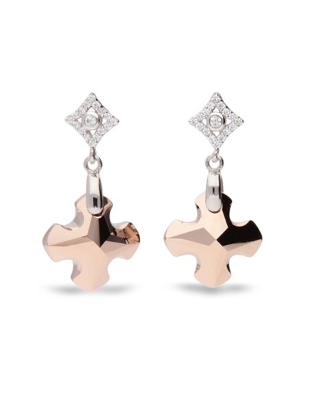 Boucles d'Oreilles Greek Cross Rose Gold
