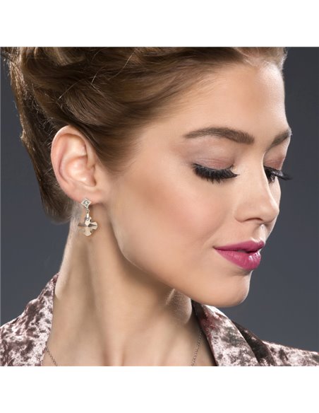 Greek Cross Earrings Rose Gold