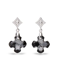 Boucles d'Oreilles Greek Cross Silver Night