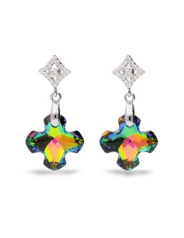 Greek Cross Earrings Vitrail Medium