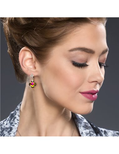 Greek Cross Earrings Vitrail Medium