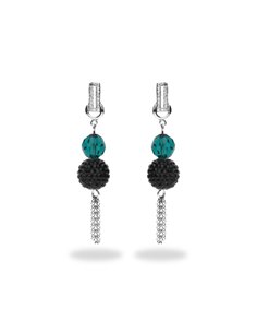 Pave Tassel Earrings Blue Zircon