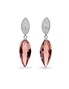 Boucles d'Oreilles Twisted Leaf Blush Rose