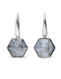 Honeycomb Hook Earrings Blue Shade