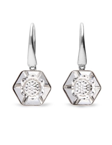 Honeycomb Hook Earrings Crystal