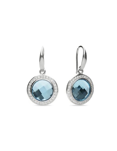 Boucles d'Oreilles Chessboard Circle Aquamarine