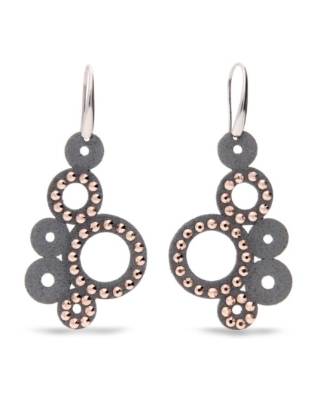 Boucles d'Oreilles Bubbles Grey Rese Gold
