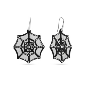 Spider’s Web Earrings Black Crystal