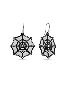 Spider’s Web Earrings Black Crystal