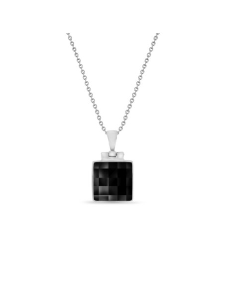 Chessboard Necklace Jet