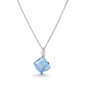 Cube Necklace Aquamarine