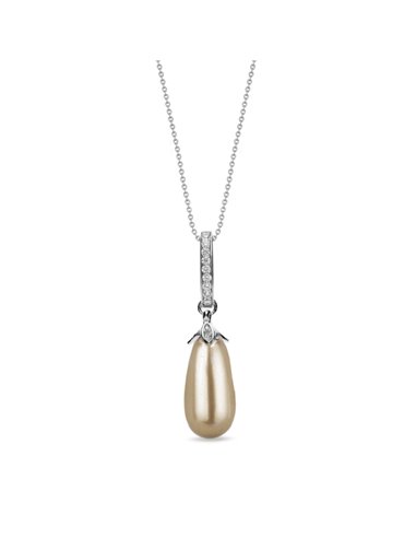 Charm Necklace Bronze Pearl