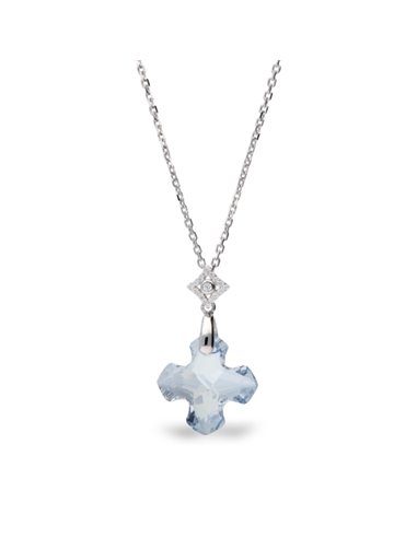 Greek Cross Necklace Blue Shade