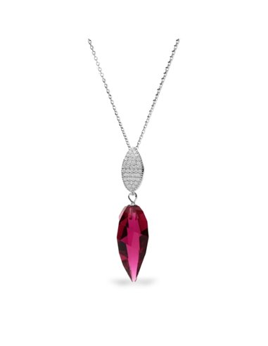 Twisted Leaf Necklace Ruby