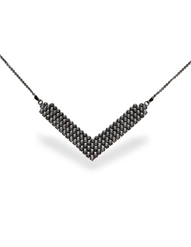 Classy V-shaped Necklace Silver Night