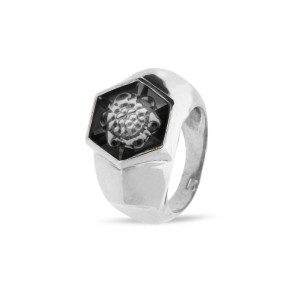 Bague Honeycomb Silver Night