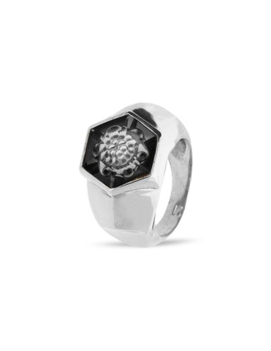 Bague Honeycomb Silver Night