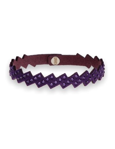 Chevron Tennis Bracelet Purple Velvet