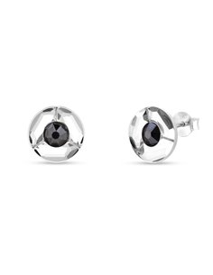 Boucles d'Oreilles Circle Studs Jet Hematite