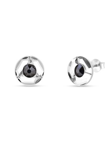 Boucles d'Oreilles Circle Studs Jet Hematite