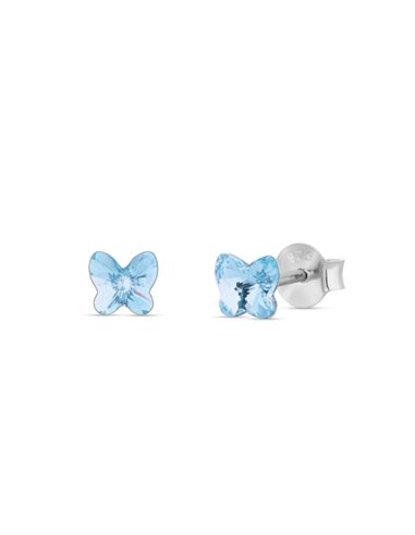 Boucles d'Oreilles Small Butterfly Studs Aquamarine