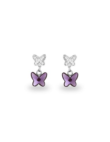 Boucles d'Oreilles Butterfly Amethyst
