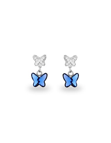 Butterfly Earrings Denim Blue