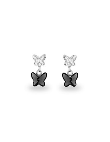 Butterfly Earrings Silver Night