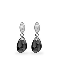Boucles d'Oreilles Radiolarian Silver Night