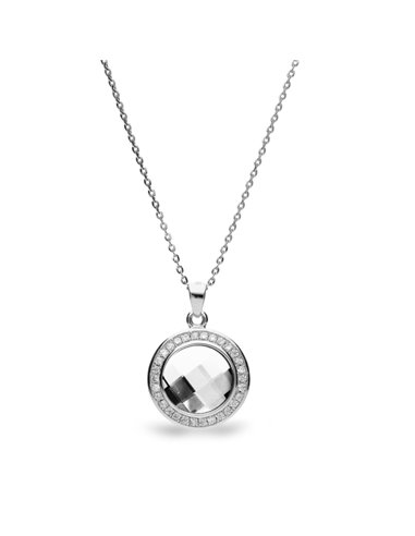 Chessboard Circle Necklace Crystal
