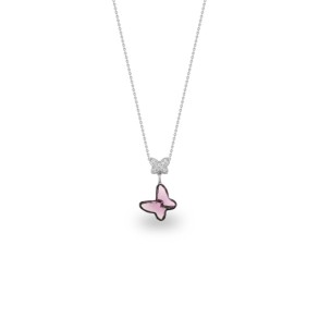 Butterfly Necklace Light Rose