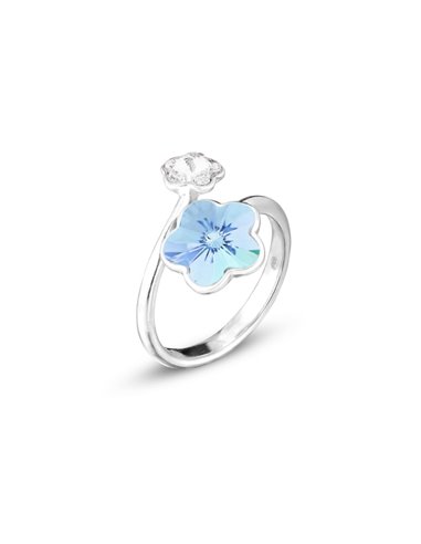 Pierścionek Flower Aquamarine